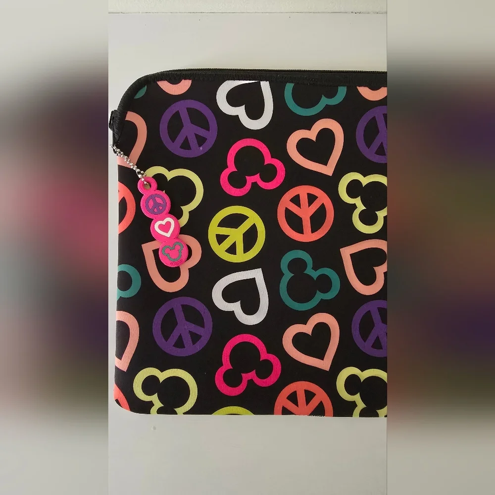 Disney Mickey Mouse Reversible Laptop Sleeve Multicolor Icons & Collage